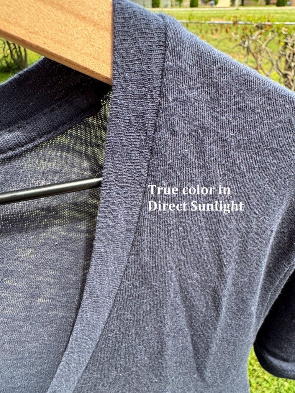 J Crew Vintage Cotton V Neck Tee Shirt XL Extra Large Navy Blue Slub Knit Basic - Picture 4 of 9